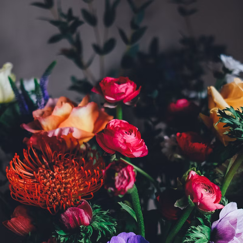 Sunset White Roses Arrangement