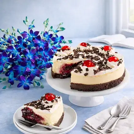 Sumptuous Cheesecake With Orchids
